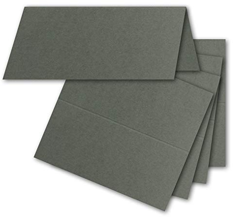 FarbenFroh by GUSTAV NEUSER 100x Tischkarten in Anthrazit (Matt) - 4,5 x 10 cm - 240 g/m² - blanko Doppel-Karten mit stabilem Stand - ideal als Platzkärtchen und Namenskärtchen