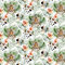 Pingianer 11,99€/m Tiger Zebra Elefant Wilde Tiere 100% Baumwolle Baumwollstoff Kinder Meterware Handwerken Nähen Stoff (Tiger Farn Blume Weiß, 100x160cm)