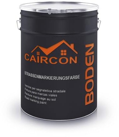 CAIRCON Peinture de traçage routier - marquage de sol, parking, terrain - pour trafic intense - Blanc 10L