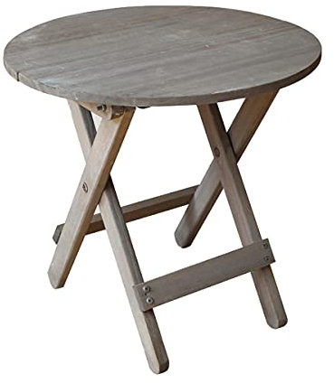 TentHome Beistelltisch Rund Holz Couchtisch Shabby Chic Balkontisch klein klappbar Holztisch Gartentisch Terrassentisch Vintage Klapptisch Ø 50 cm (Beistelltisch)