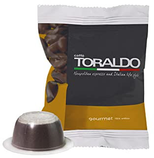 CAFFÈ TORALDO |Eccellenza del Caffè Napoletano (100 Capsule, Miscela Gourmet) Compatibile con Bialetti*