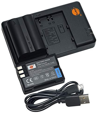 DSTE QIAOJINLIN 7.4V 2100mAh BLM-1 Lithium Battery Pack(2 Packs) and Dual Charger Compatible with Olympus PS-BLM1 PS-BLM5 BLM5 and Olympus C-8080 C-8080 Wide Zoom E-510 E-520 Cameras