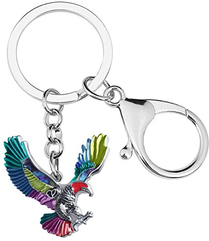 Emaille-Legierung Flying Eagle Schlüsselanhänger Vogel Charms Neuheit Geschenke für Frauen Mädchen Tasche Brieftasche (Mehrfarbig)