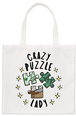 Crazy Puzzle Lady Stars Regular Tote Bag