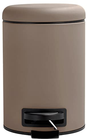 Södahl Mono Kosmetikeimer, Mülleimer fürs Bad, Höhe 25 cm, Fassungsvermögen 3 Liter, Taupe