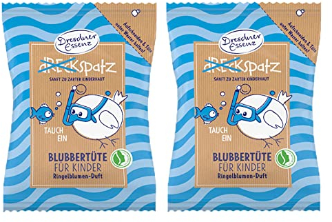 2er Pack Dresdner Essenz Dreckspatz Sprudelbad Blubbertüte Tauch ein Ringelblumen-Duft 2 x 70 g Badezusatz vegan
