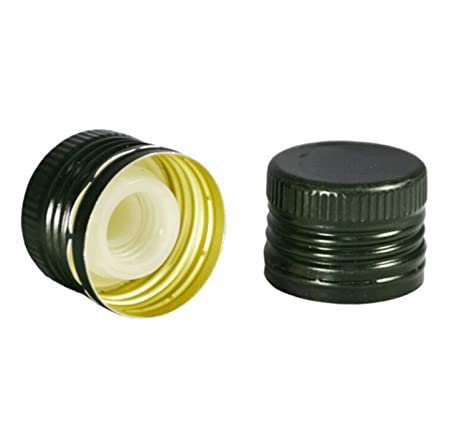 MONDO VIRO Tappi prefilettati Verde con salvagoccia per Bottiglie Olio in Vetro Ø 31,5 (50)