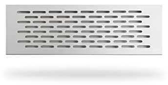 Rejilla de Ventilación para Zócalo - Ideal para Muebles Bajos de Cocina - 225 m - Rejilla de Aluminio - Color Plata Mate - Harte