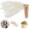 JOLIGAEA 30 Stück Wedding Wands, Zauberstäbe Hochzeit Luftschlangen mit Glöckchen und Bänder, Spitze Stäbe Hochzeit, Luftschlangen mit Holzstäbchen Werden für Hochzeiten, Geburtstage, Feiertagsfeiern