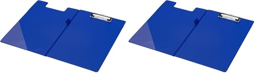 Q-Connect Foolscap/A4 PVC Foldover Clipboard - Blue (Pack of 2)