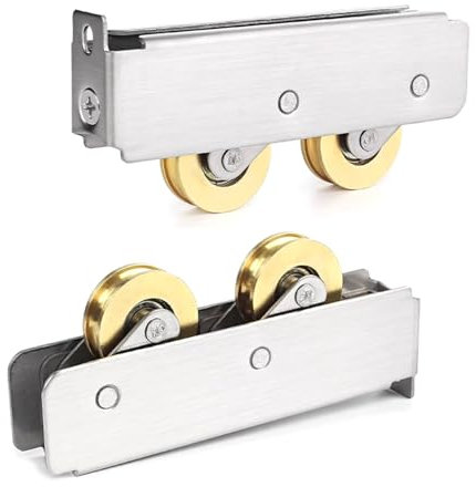 Hdsd Polea for Puerta y Ventana de Aluminio, Puerta corredera, Rueda cóncava Doble, rodamiento de Acero Inoxidable, Rueda de Cobre, 2 uds/Grupo