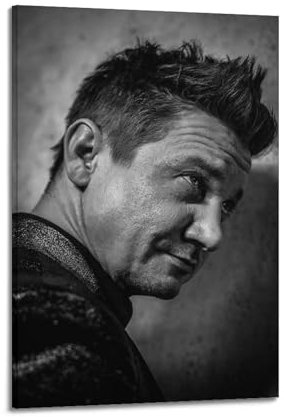 TeDe Jeremy Renner Poster-Kollektion, Kunst, dekoratives Gemälde, Druck, Leinwand, Wandkunst, Wohnzimmer, Schlafzimmer, Poster, Gemälde, 60 x 90 cm, Rahmenstil