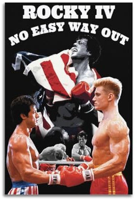 DATOZA Rocky 4 1985 Art Poster Dekorative Malerei Leinwand Wandkunst Wohnzimmer Poster Schlafzimmer Malerei,Wandkunst Bilddruck Moderne Familienzimmer Dekor 12x18inch(30x45cm)