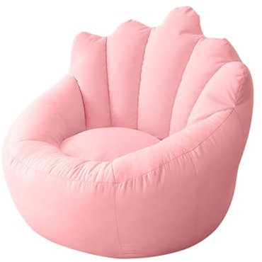 Highdi Pouf Poltrona a Sacco per Bambini Adulti, Bean Bag Fodera per Corona Ragazze Sacco di Fagioli per Decorazione della Soggiorno Giardino Salotto, Senza Ripieno (Aldult- 80x70cm,Rosa)