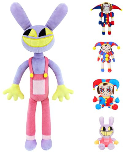 LUKIUP The Digital Circus Plush, 42 cm Jax and Pomni Amazing Jax Kuscheltier, Osterhase Plüschtier, Zirkus Plushie Ostern Weihnachts Valentinstag Geburtstagsgeschenke für Kinder Jungen Mädchen