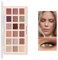 Palette di 18 colori per ombretti, ombretti opachi perlati, formula vegana, ombretto bronzo finemente luccicante, palette trucco professionale