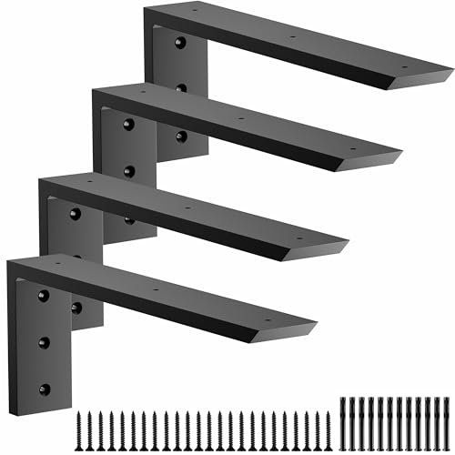 Arbeitsplattenstütze, 4 Stück, 40,6 cm, robuste Granit-Arbeitsplattenhalterung, 40,6 x 15,2 x 6,4 cm, Regal-L-Halterung, Kamin-Korbels für Quarz/Granit/Holz/Beton/Laminat-Arbeitsplatten