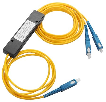 YAODHAOD Répartiteur optique SC/UPC LC/UPC FC/UPC Fibre Optic PLC (répartiteur en fibre) Simplex Singlemode, 1 x 2, pour CATV, FTTH, FOS (jaune, SC/UPC)