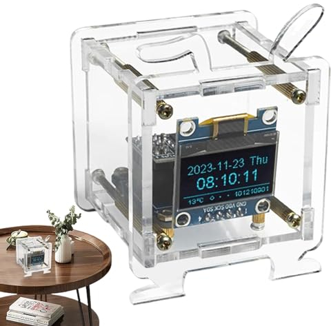 Generic Digitale Uhr mit Temperatur, Barometer, Atomwecker, Wettervorhersage, Transparent Gehäuse, Modern, Unisex, Durchsichtig, Wetteruhr