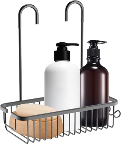 GOOPOOL Cesta Ducha Colgar Estanteria Ducha Sin Taladro Colgar Repisas para Baño Organizador Ducha Cesta Organizador Ducha Colgante en el Grifo para Cabina de Ducha Estanterías para Baño Gris