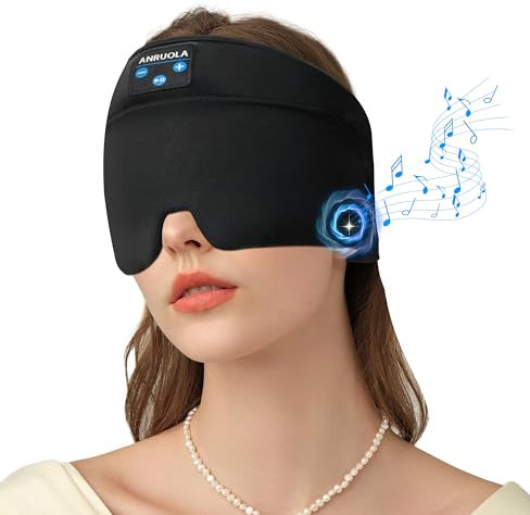 Migraine Relief Cap with Bluetooth Headphones, Sleep Headphones, Wireless Headache Relief Cap, Soothing Headache Ice Pack Mask Products, Face Cold Compress Head Wrap for Tension, Stress & Sleep