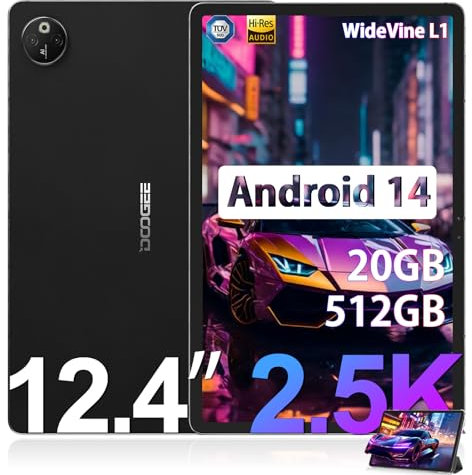 DOOGEE T30 MAX Tablet Android 14, Tablet 12 Pollici, 20GB +512GB/TF 2TB, 10800mAh, 2.5K Display Tablet in Offerta, Widevine L1,Helio G99 Octa-Core Gaming Tablet, 50MP+20MP, 4G LTE/BT5.0/33W PD/Face ID