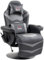 HOMCOM Relaxsessel mit Massagefunktion, Fernsehsessel mit Liegefunktion, Kissen, Drehbar TV-Sessel mit Fernbedienung, Becherhalter und Seitentasche, Kunstleder, Grau