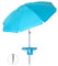 AKTIVE Sombrilla playa, Azul, 210 cm, Mesa central con posavasos, Colgador, Mástil acero, Inclinable y regulable en altura, Tejido poliéster Oxford, Protección UV50, Sombrillas grandes (62331)