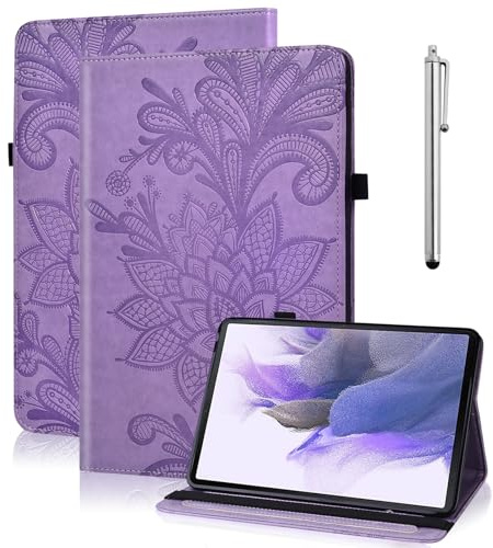 TUOLISG Case for iPad Mini 5/4/3/2/1 7.9-Inch(Model:A1538/A1550/A2124/A2125/A2126/A2133), Luxury PU Leather cover with Multi-Angle Viewing Stand and Stylus, Purple