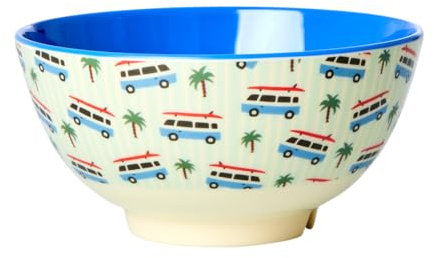 Rice Dessert Schüssel Schale Blau Medium Wohnmobil Motiv Geschirr Melamingeschirr Kindergeschirr Kinder Camping BBQ Picknick Bruchsicher BPA-frei Wiederverwendbar Plastikgeschirr 700ml