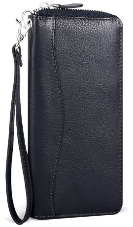 RFID Leather Womens Wallet Clutch - 8 Card Holder Coin Pocket Purse Idea