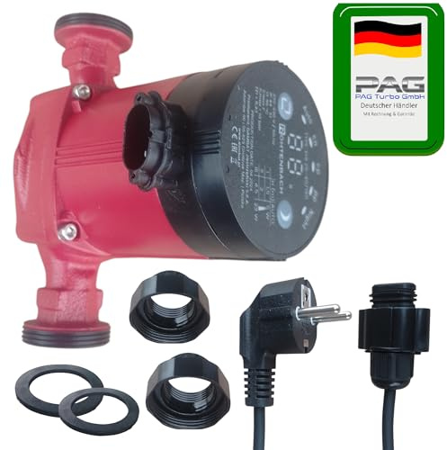 PAG Turbo GmbH® - Röhtenbach Hocheffizienzpumpe Heizungspumpe Umwälzpumpe 25-40/180, 25-60/180, 25-60/130, 25-80/180, 32-80/180 (PAG - EHI 25-60/180)