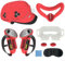 Oniissy Für Meta for Quest 3 VR Headset Silikon Schutz Kit 7 Stück Kratzfeste Hülle Anti-Fog Nasenpolster Objektivabdeckung Joystick Kappe Brille Kissen Zubehör (rot)