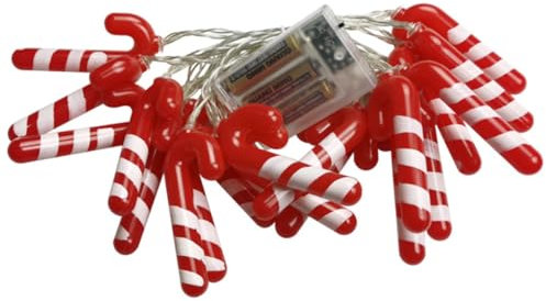 PAMINGONO Led Lichterkette Zuckerstange Kunststoff 3 Meter 30-leds Weihnachtsdeko Party Gartendekoration Außen