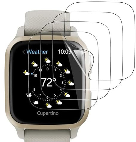 Rcokas für Schutzfolie Garmin Venu Sq 2 Displayschutz Garmin Venu Sq 2 Folie Schutz [Soft TPU][4 Stück][HD Displayschutzfolie][Ultra-klar][Frei von Kratzern]