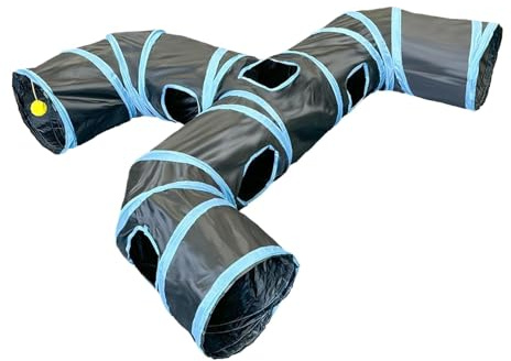 Katzentunnel für Indoor-Katzen, interaktives Rohr, faltbares Versteckspielzeug, Spaß für Kätzchen, Kaninchen und Welpen, (Einzelpack), perfekt für Indoor-Spielzeit und Erkundung