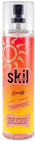 SKIL – ENERGY Parfümierter Nebel für Damen – Wohlfühlkollektion – Amber-Moschus-Duft – 250 ml Sprühflasche – Hergestellt in Grasse
