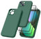 Vancle Slim Silicone Case for iPhone 13mini Phone Case, with 2 HD Screen Protectors, Shockproof Bumper Liquid Silicone Case with Microfiber Lining (Deep green)