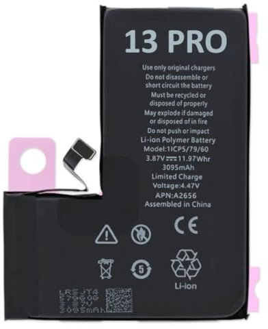 OnlyTech - Batterie Premium de Remplacement pour iPhone 13 Pro - 3095mAh - avec adhésif