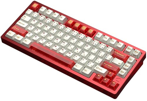 KEEBMONKEY WOBKEY Rainy 75 RT Rapid Trigger CNC Aluminum Wired Gaming Keyboard, Hall Effect Mechanical Keyboard, Adjustable Actuation, 8K Polling Rate, 0.125ms Latency. (Pro Red)