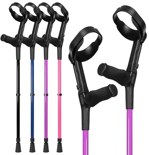 Cool Crutches Walking Crutches for Adults - Forearm & Elbow Crutches - Height Adjustable with Removable Cuffs & Straps - Comfy, Stylish, Safe & Robust - Suitable for all Use
