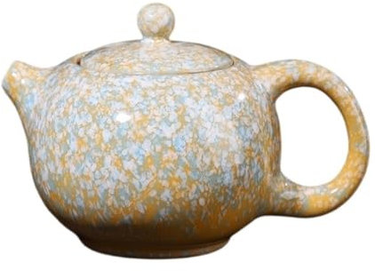 Teapot Kiln-Turned Retro Ceramic Teapot Suitable for Home Office Filtering Tea and Making Tea Simple Kung Fu Tea Set China Teapot(Yellow)