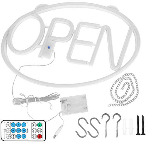 Fafeicy LED Neon Open Schild Display Fenster Hängen Licht mit Fernbedienung Hell Warmes Licht für Weihnachtsveranstaltungen Dekoration