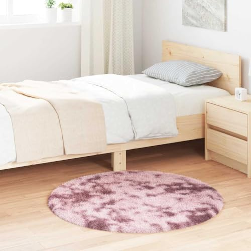 INLIFE Tapis Shaggy à Poils Longs NAVARRA Rose poudré 100x100 cm