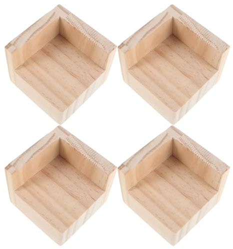 ELAYARD 4 Stück Bettgestell Erhöhung 4 Stück Babybett Holzfüße 3cm Hohe Möbelbeine für Kinderbett Sofabeine aus Massivholz als Ersatz und Stütze