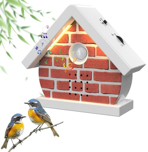 QKTYB Vogelgezwitscher Box Bewegungsmelder mit Licht, Naturgeräusche Box 11 Vogelzwitschern Bachgeflüster Waldquelle, 3 Modi, Timer, für Toilette Badezimmer Schlafzimmer Entspannung