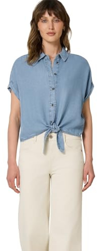 Street One Studio Jeansbluse mit Knotendetail Light Blue Soft Washed 34