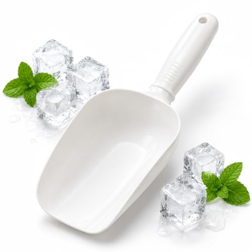 OTHERWISETRIVIAL Sessola per Ghiaccio in Plastica PP, Bianca, 30 cm, Uso Domestico e Professionale, Forma Rotonda