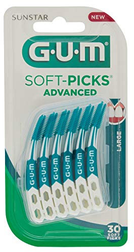 Sunstar - Gomma Soft Picks Avanzate Grande, 30 Pezzi, Verde