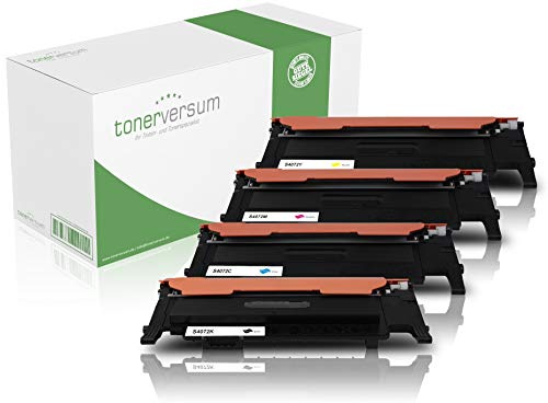 Tonerversum 4 Toner kompatibel mit Samsung CLT-4072S Schwarz Cyan Magenta Gelb für CLP-320 CLP-325 CLX-3180 CLX-3185 Farblaserdrucker